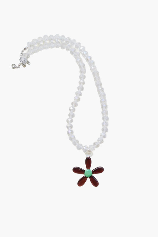 Brown Flower & Cristal Beads