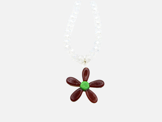 Brown Flower & Cristal Beads