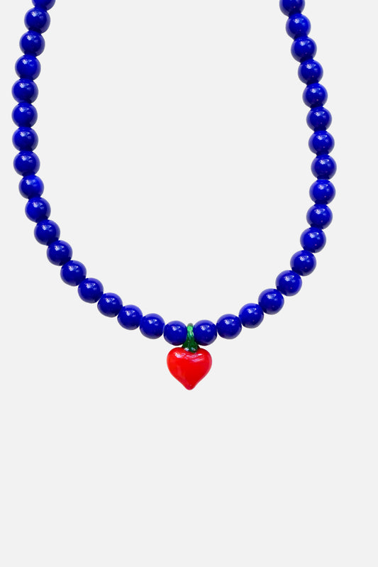 Heart & Eletric Blue Beads