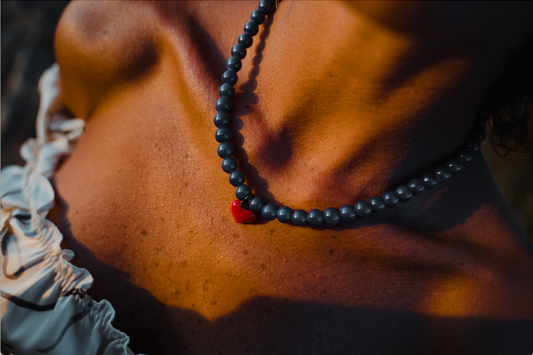 Heart & Dark Blue Beads